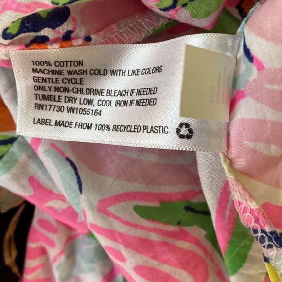 Lilly Pulitzer Target Nosey Posey Pink Aqua Blue Floral Button Down Blouse - S - Picture 13 of 15